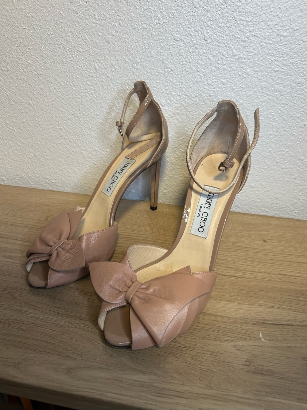 Jimmy Choo Karlotta 100 Peep-Toe Bow Sandal